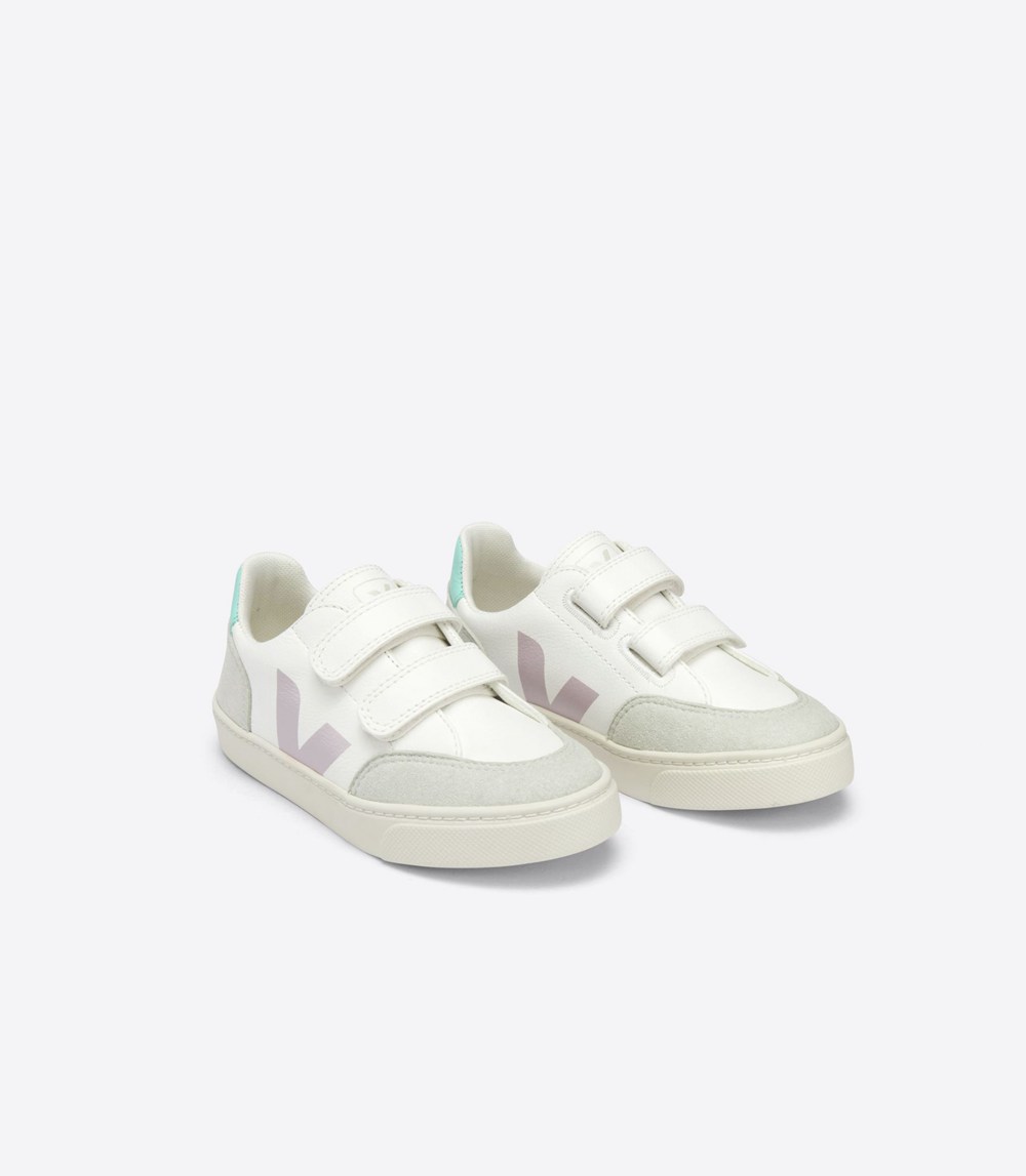 Veja Sneakers Kids - V-12 Velcro Chromefree - White - 5641NMSOK